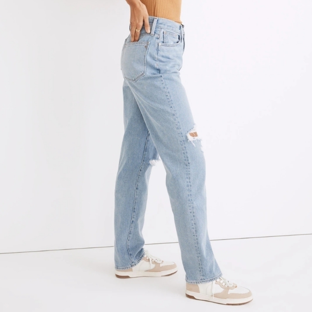 Madewell Baggy Straight Leg Jeans Distressed Earlhurst Light Wash Size 24 - Picture 7 of 16